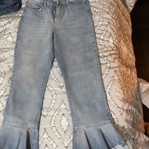 NWOT Topshop Moto Dree Jeans with ankle ruffle
